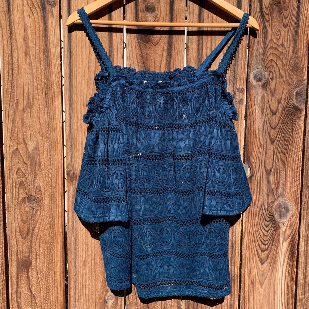 Blue lace cold shoulder